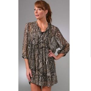 Joie Campbell Paisley Silk Chiffon Dress
